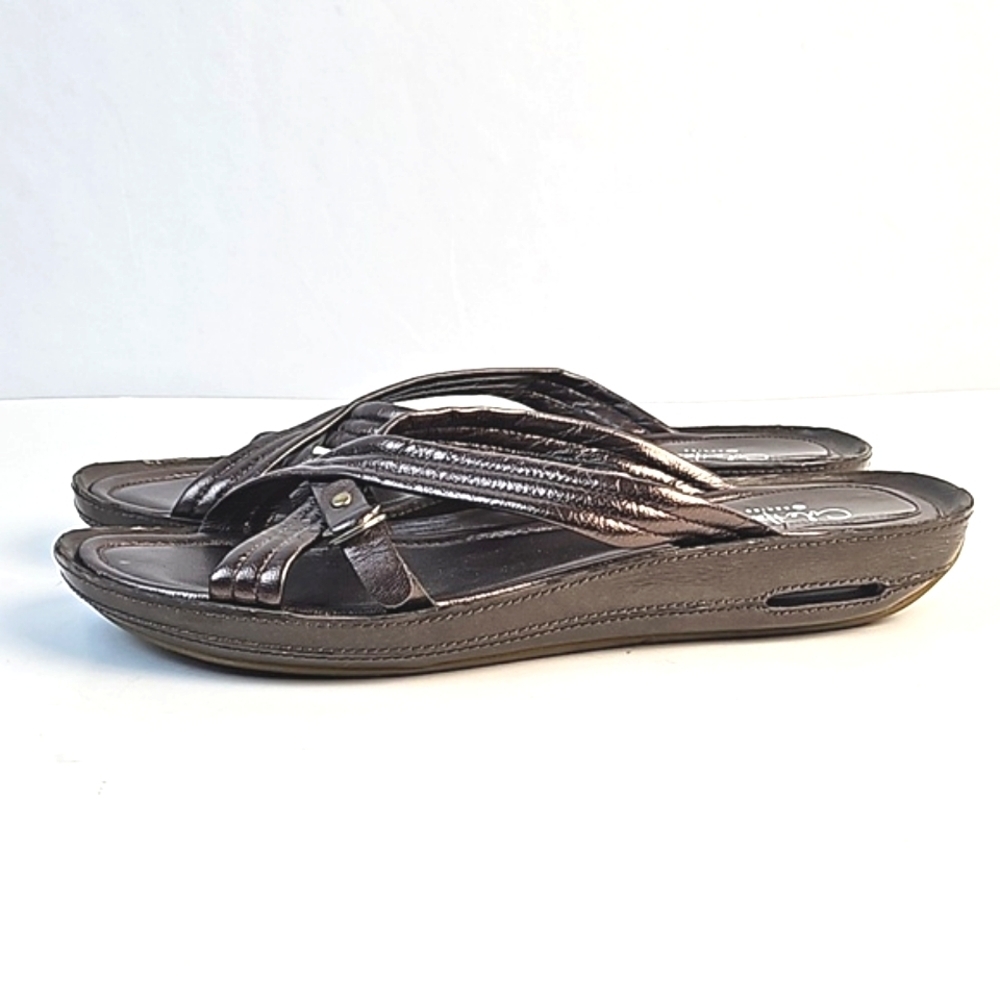 Cole Haan Brown Sandals with Crisscross Straps and Contoured Footbed - Picture 3 of 16